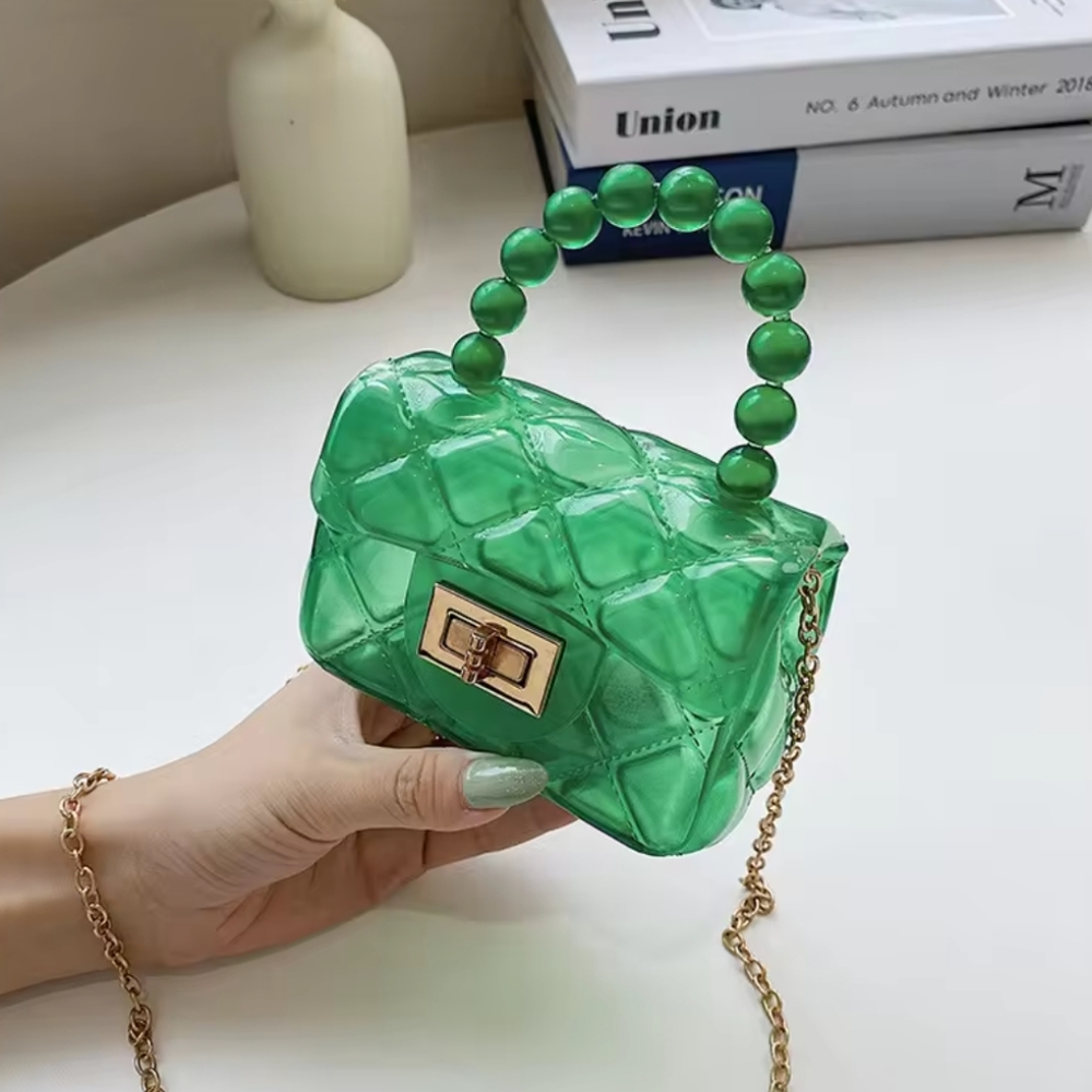Little Girls Green Mini Jelly Crossbody Bag